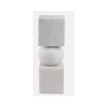 CHUNKY MARBLE CNDLHLDR WHT 23*8(CM)