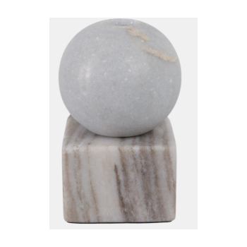 BALL ON CUBE CANDLEHOLDER MARBLE 13*8(CM)