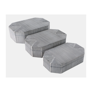 GROOVED OCTA BOXES (S/3) 25/28/30(CM)