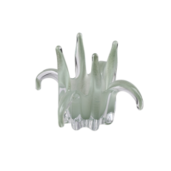 PETAL CANDLEHLDR GRN 19*19*13(CM) FB-E24042A