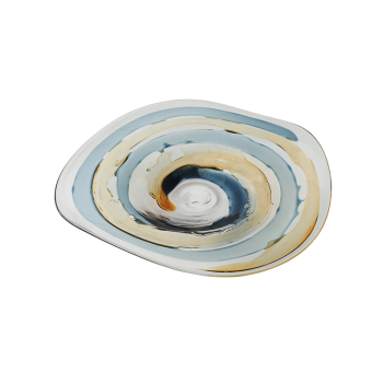 BLUE YELLOW PLATE 50*50*9(CM) FB-E25016