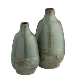 ARDEN VASE (S/2) GRN 26/33(CM)