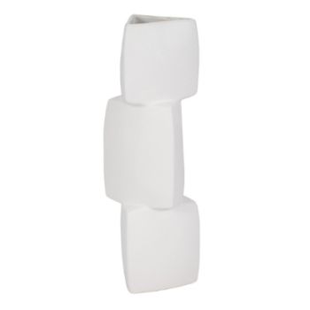 STACKED TRIANGLE VASE IVORY 43(CM)
