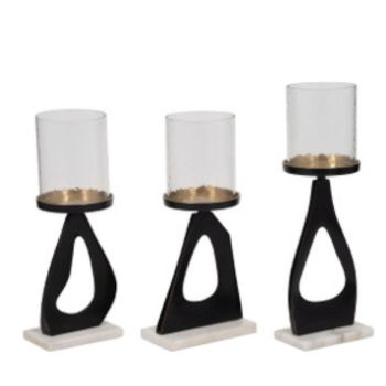 PROVENCE CANDLE HOLDER BLACK SET OF 3