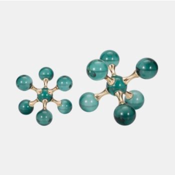 JACK BOOKENDS GREEN GLASS SET OF 2