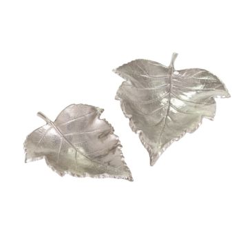 MINA OAK LEAF TRAYS SILVER
